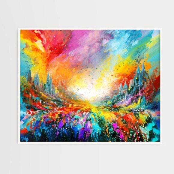 16x20 Unique Paint Splatter‎ Watercolor Oil Painting Fantasy Art Poster - Picture 6 of 7